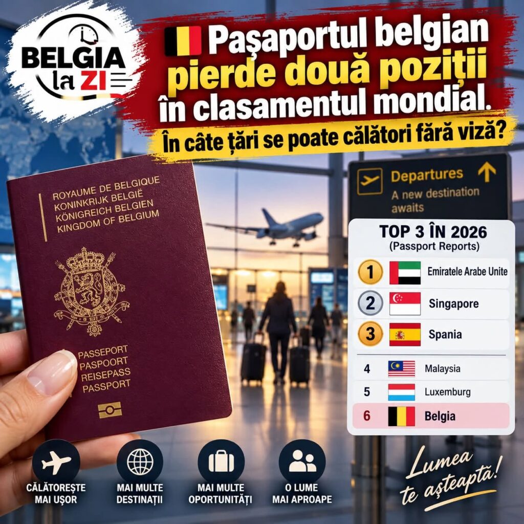 Pașaportul belgian coboară două poziții, dar rămâne printre cele mai puternice din lume