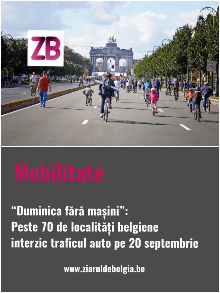 Peste 70 de localități din întreaga Belgia iau parte la inițiativa „Duminica fără mașini” pe 20 septembrie